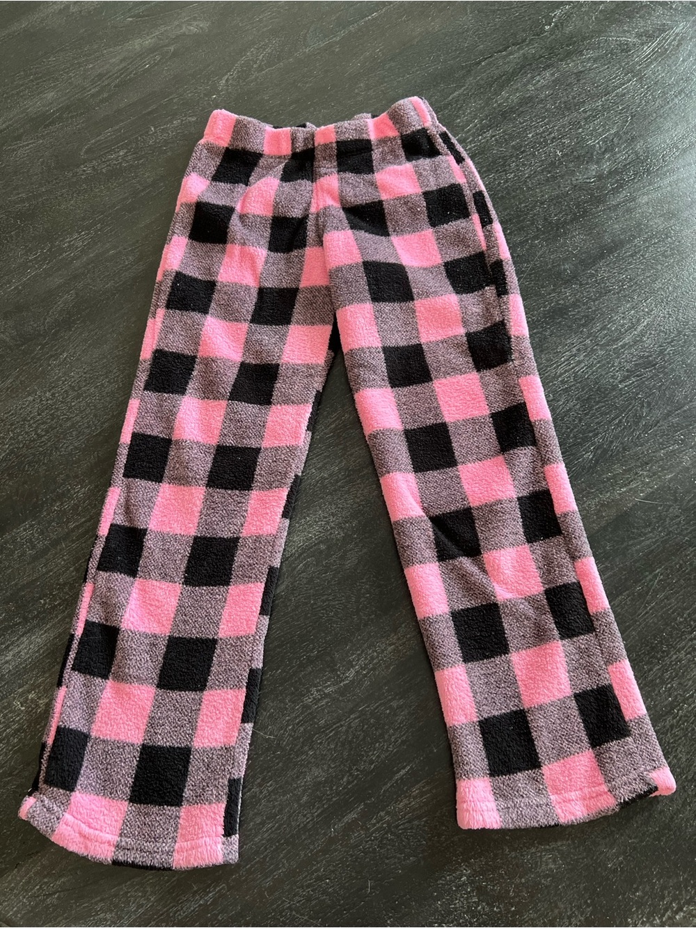 Calvin Klein Pink and Black Check Plush Pajama Pants